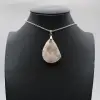 Pendentif ovale en agate fleur - 7