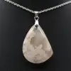 Pendentif goutte en agate fleur - 1