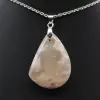 Pendentif goutte en agate fleur - 2