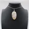 Pendentif ovale en agate fleur - 8