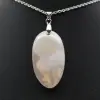 Pendentif ovale en agate fleur - 1