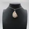 Pendentif ovale en agate fleur - 9