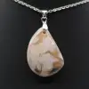 Pendentif goutte en agate fleur - 1