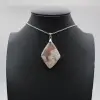 Pendentif goutte en agate fleur - 1