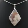 Pendentif losange en agate fleur - 1