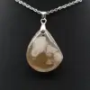 Pendentif goutte en agate fleur - 1