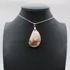 Pendentif goutte en agate fleur - 0
