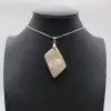 Pendentif losange en agate fleur - 0