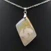 Pendentif losange en agate fleur - 1
