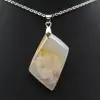 Pendentif losange en agate fleur - 2