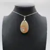 Pendentif goutte en agate fleur - 0