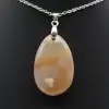 Pendentif goutte en agate fleur - 1