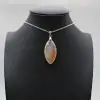 Pendentif feuille en agate fleur - 0