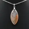 Pendentif feuille en agate fleur - 1