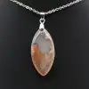 Pendentif feuille en agate fleur - 2