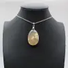 Pendentif goutte en agate fleur - 0