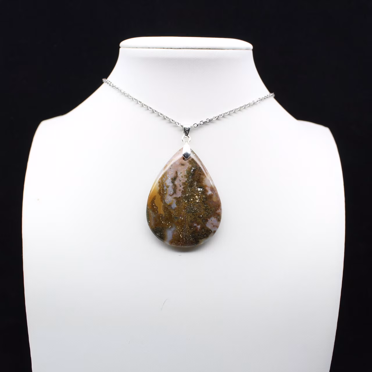 Pendentif goutte en jaspe impérial