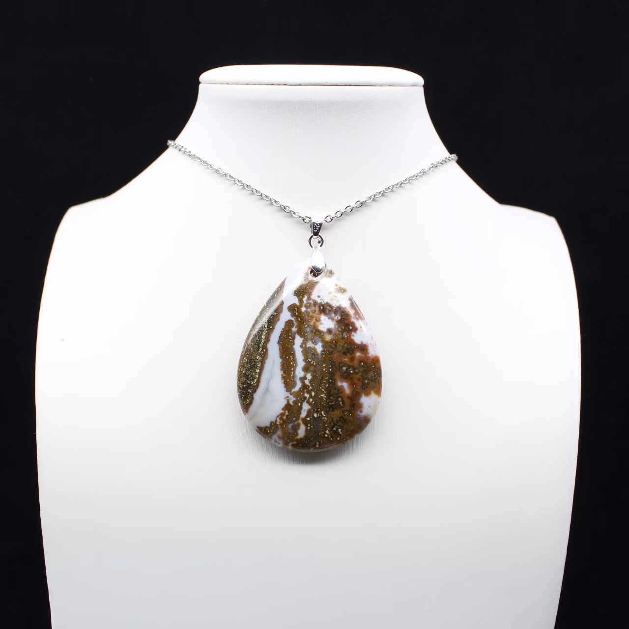 Pendentif goutte en jaspe impérial