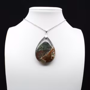 Pendentif goutte en jaspe impérial