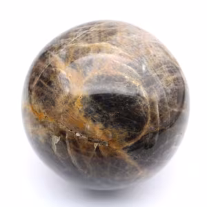Sphère en pierre de lune noire