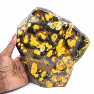 Jaspe Bumblebee d'Indonésie : Ornement en Pierre Naturelle Polie