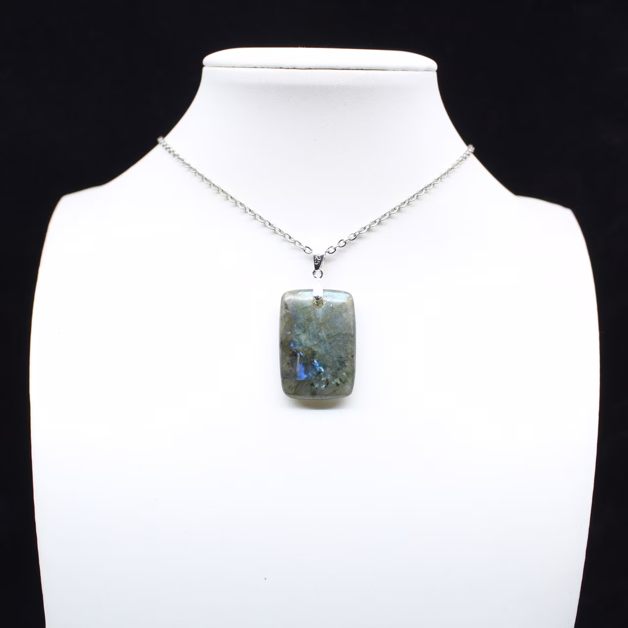 Pendentif rectangle en labradorite