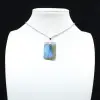 Pendentif rectangle en labradorite - 0