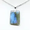 Pendentif rectangle en labradorite - 1