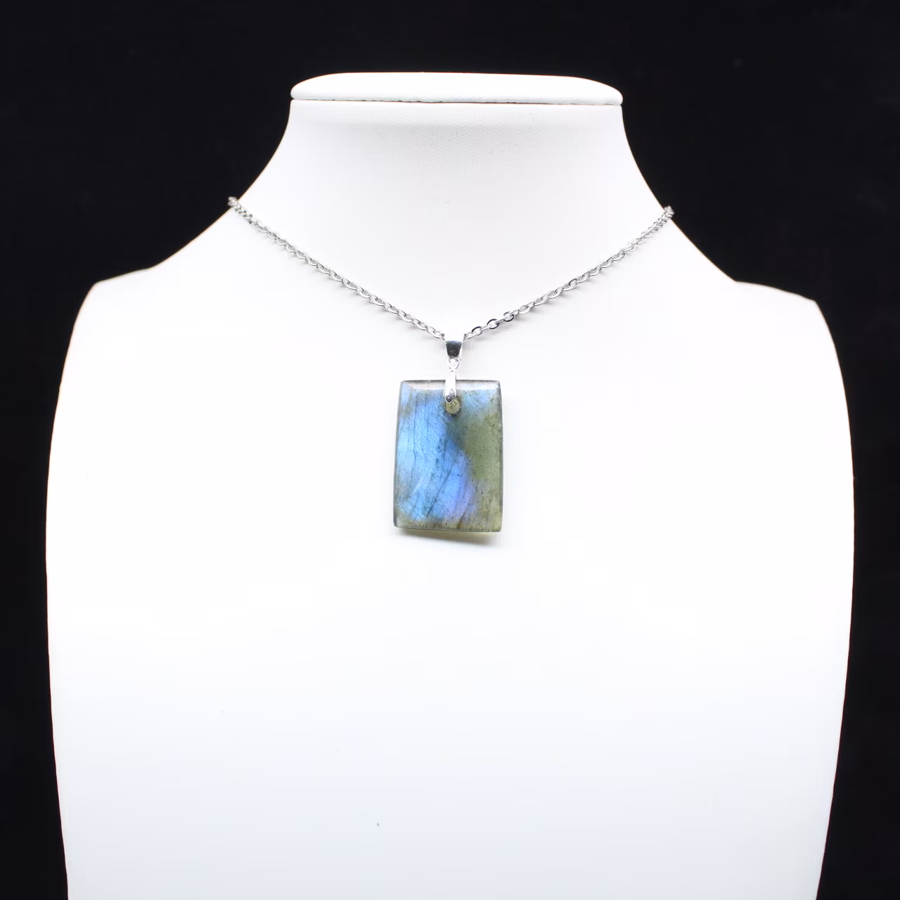 Pendentif rectangle en labradorite