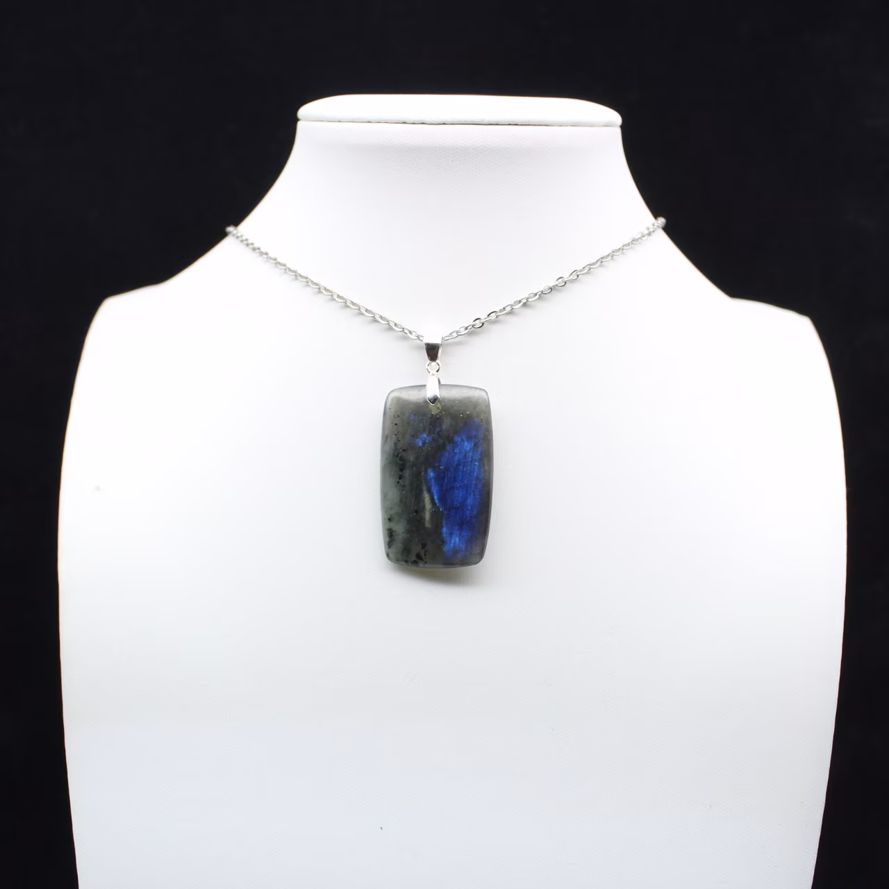 Pendentif rectangle en labradorite
