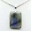 Pendentif rectangle en labradorite - 1