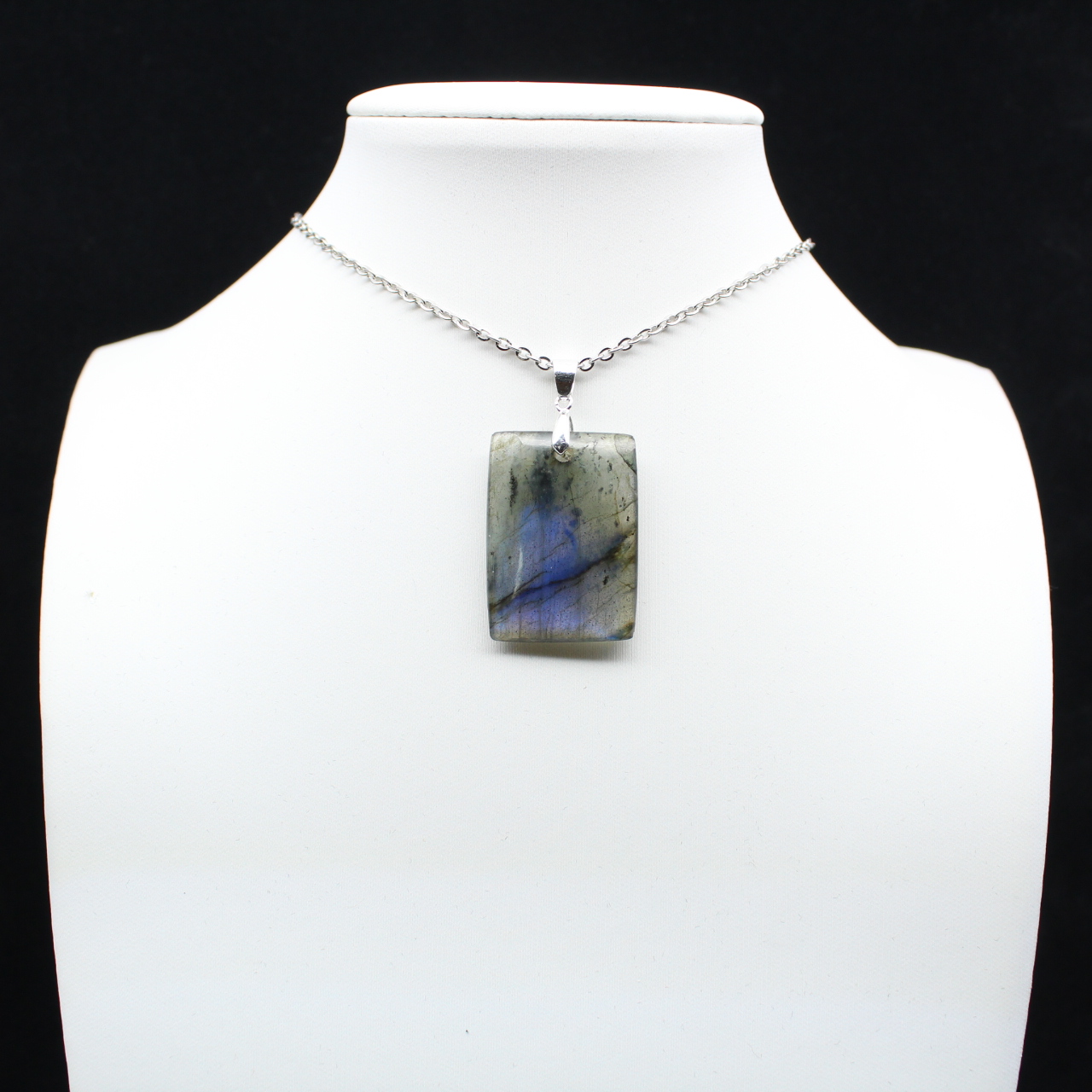 Pendentif rectangle en labradorite