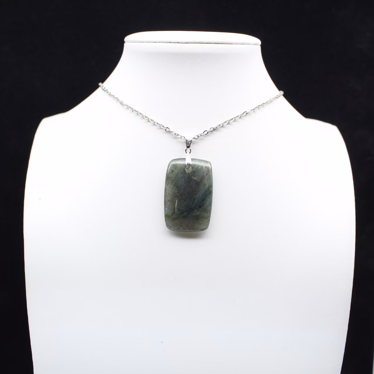 Pendentif rectangle en labradorite