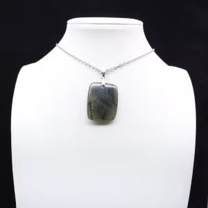 Pendentif rectangle en labradorite