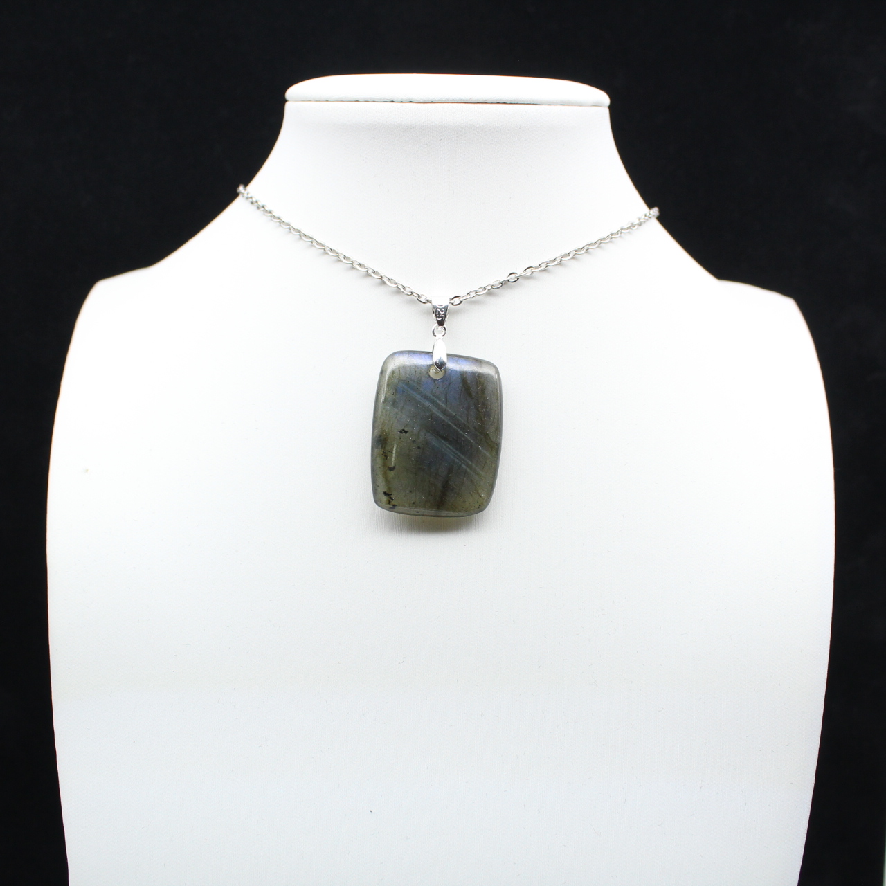 Pendentif rectangle en labradorite