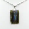 Pendentif rectangle en labradorite - 1