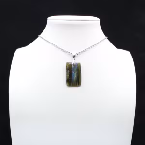 Pendentif rectangle en labradorite