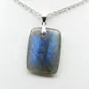 Pendentif rectangle en labradorite - 1