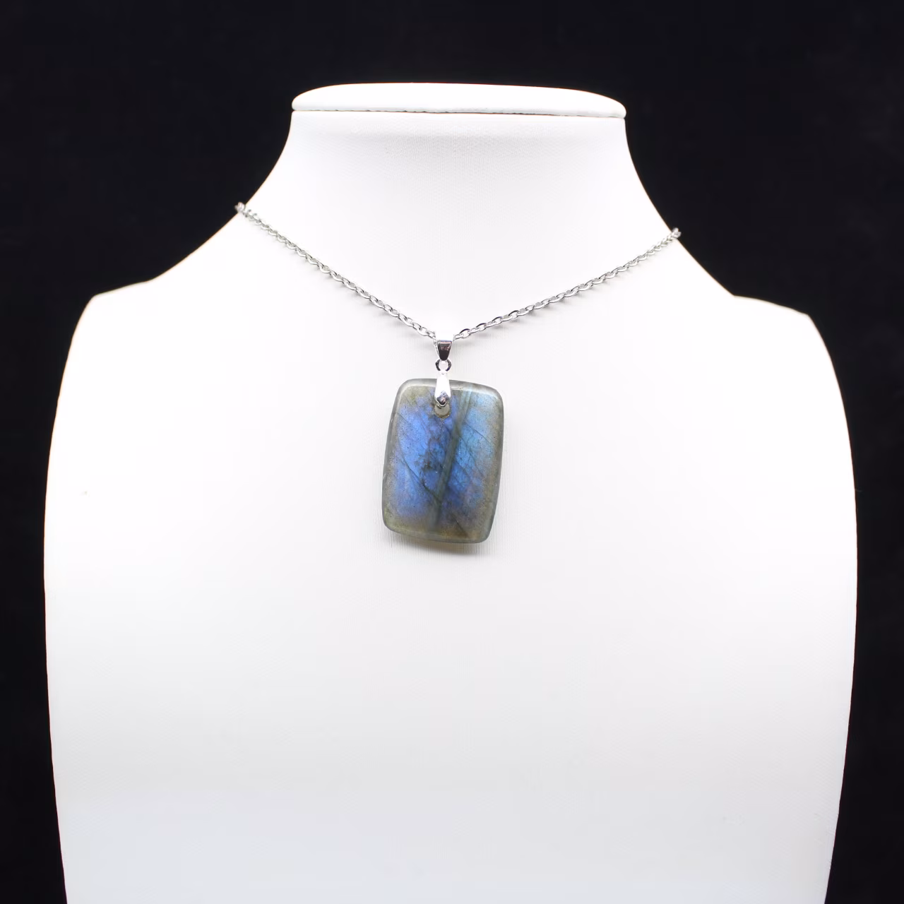 Pendentif rectangle en labradorite