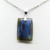 Pendentif rectangle en labradorite - 1