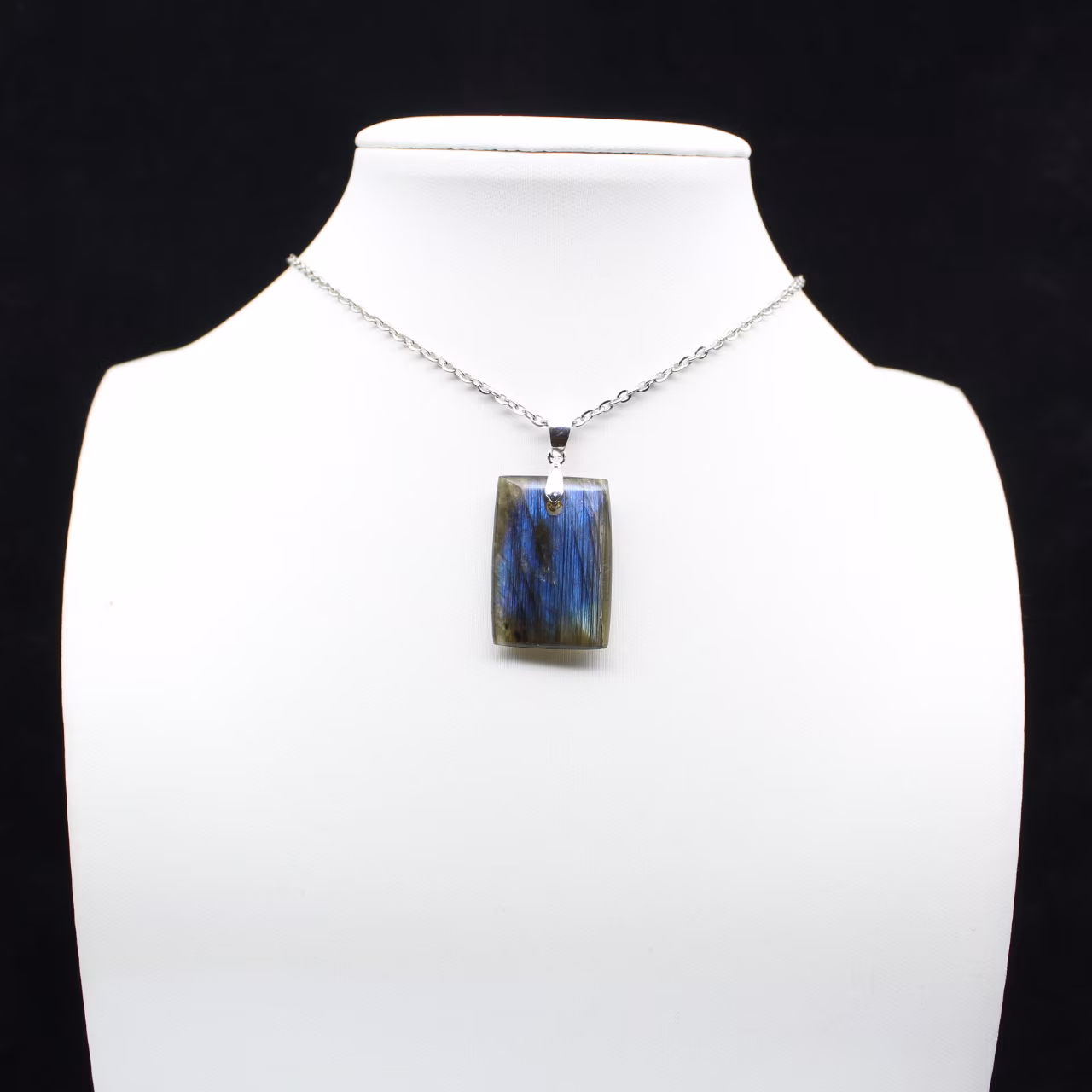 Pendentif rectangle en labradorite