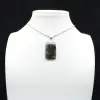 Pendentif rectangle en labradorite - 7