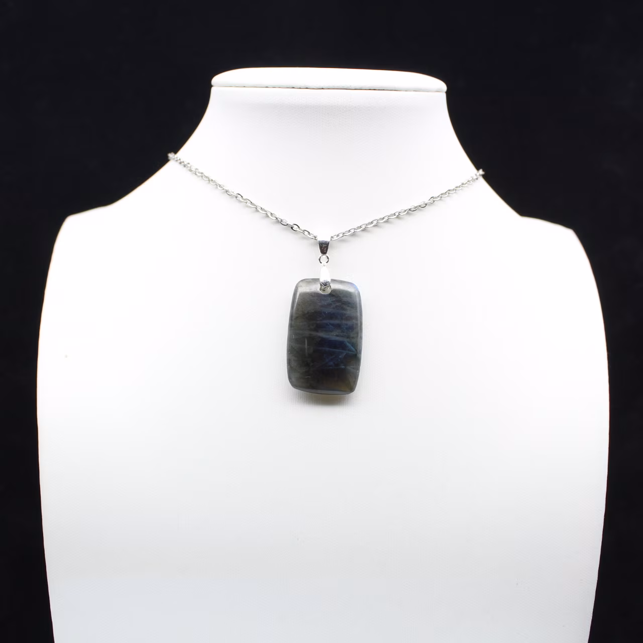 Pendentif rectangle en labradorite