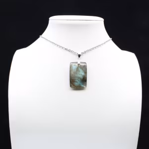Pendentif rectangle en labradorite