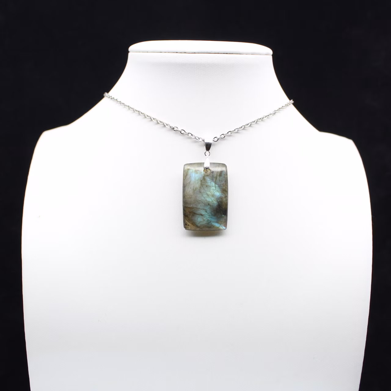 Pendentif rectangle en labradorite