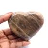Coeur en pierre de lune noire - 1