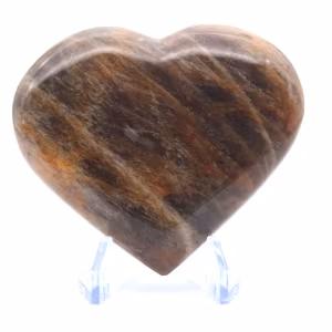 Coeur en pierre de lune noire