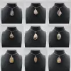 Pendentif goutte en agate fleur - 0