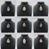 Pendentif ovale en agate fleur - 0
