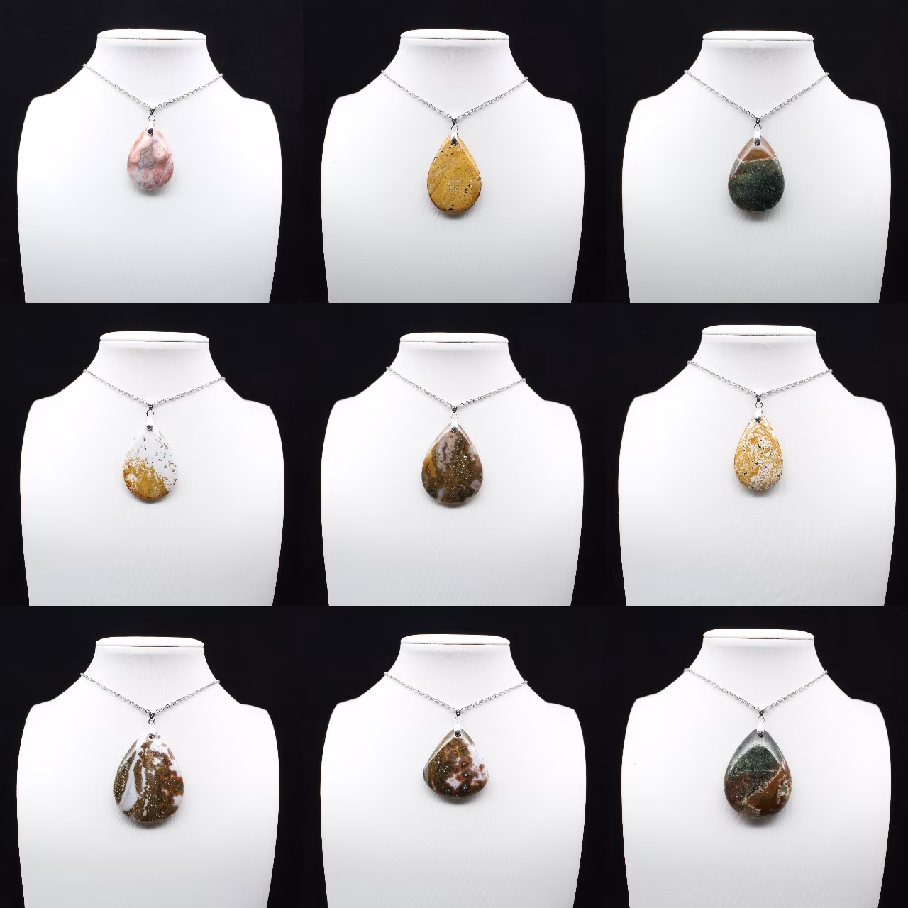 Pendentif goutte en jaspe impérial